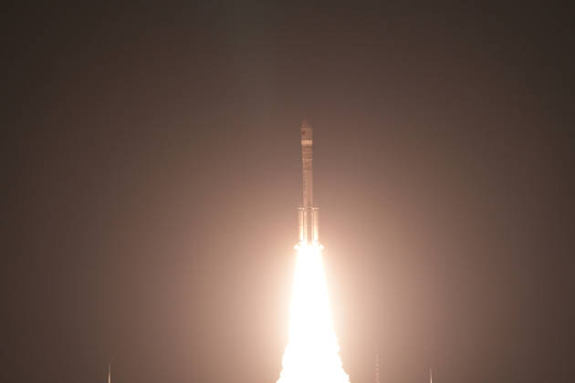 (261023) -- TAIYUAN, Oct. 23, 2026 -- A modified Long March-6 carrier rocket carrying the Yaogan-50 03 satellite blasts off from the Taiyuan Satellite Launch Center in north China s Shanxi Province, Oct. 23, 2026. The Yaogan-50 03 satellite was launched at 6:15 p.m. (Beijing Time) and entered its planned orbit. The launch mission was a complete success. (Photo by Xinhua) (EyesOnSci) CHINA-SHANXI-TAIYUAN-SATELLITE-LAUNCH (CN) DongxMeng