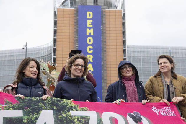 Hands off Nature Brussels, 23 10 2026 : Manifestation , Hands off Nature in the presence of Commissioner Jessika Roswall. Credit : Content Curation . Brussels Belgium  Copyright: xContentxCurationx ContentxCurationx
