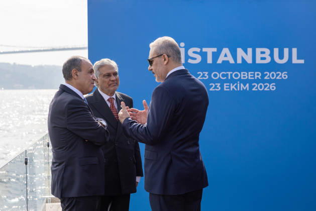 R4 Foreign Ministers Meeting in Istanbul ISTANBUL, TURKIYE - OCTOBER 23: Turkish Foreign Minister Hakan Fidan (R) meets with Pakistani Foreign Minister Muhammad Ishaq Dar (C), Egyptian Foreign Minister Badr Abdelatty (L), and Saudi Arabian Foreign Minister Faisal bin Farhan Al Saud (not seen) on the sidelines of R4 Foreign Ministers Meeting, bringing together Turkiye, Egypt, Pakistan and Saudi Arabia, hosted by Fidan in Istanbul, Turkiye, on October 23, 2026. Mustafa Hatipoglu Anadolu Istanbul Turkey. Editorial use only. Please get in touch for any other usage.  Copyright: x2026xAnadoluxMustafaxHatipoglux