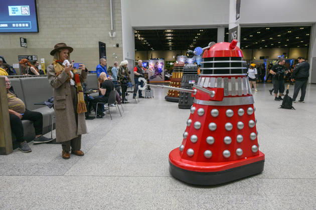 October 23, 2026, London, London, UK: London, UK. Dr Who Darleks attend the London MCM Comic Con held at the Excel venue. The event is the UK s largest pop culture fan convention, celebrating comic books, movies, TV shows, anime, manga, video games, sci-fi, and fantasy. London UK - ZUMAl94_ 20261023_zaf_l94_097 Copyright: xRayxTangx