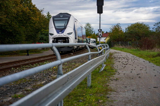 Car collides with train Car collides with train Fritzlar railroad crossing Pappelallee Hesse Germany
