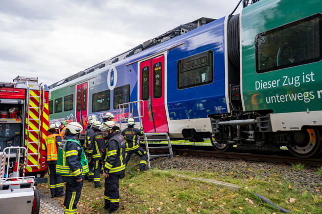 Car collides with train Car collides with train Fritzlar railroad crossing Pappelallee Hesse Germany