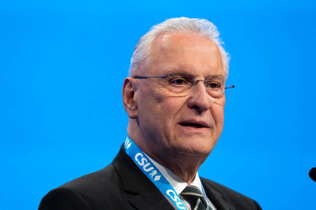 Munich, Bavaria, Germany October 23, 2026: The 2026 convention of the CSU (Christian Social Union) at the Munich Trade Fair Center. Bavaria™s Minister of the Interior, Joachim Herrmann, single frame