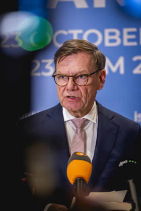Johann Wadephul, Federal Minister of Foreign Affairs, speaks to the media on the sidelines of the foreign ministers meeting in Istanbul, October 23, 2026. Photographed on behalf of the Federal Foreign Office, Istanbul, Turkey Copyright: xJulianexSonntagx