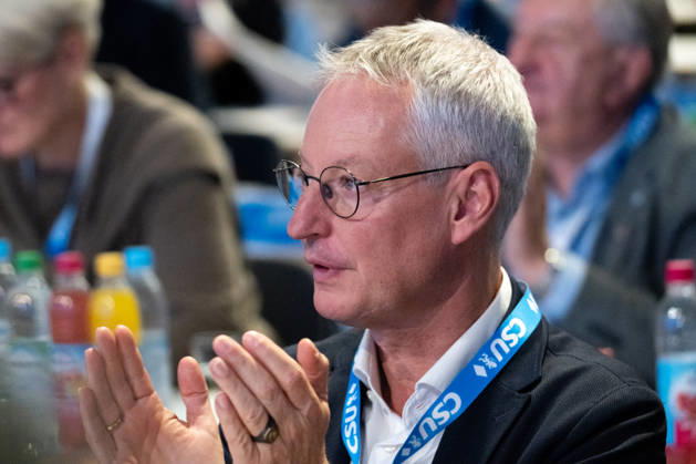 Munich, Bavaria, Germany October 23, 2026: The 2026 convention of the CSU (Christian Social Union) at the Munich Trade Fair Center. Markus Pannermayr, Mayor of Straubing