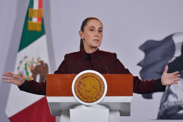 October 23, 2026: TO-45582& x2014;MEXICO , October 23, 2026. Mexican President Claudia Sheinbaum spoke about healthcare and national policy during the "People& x2019;s Conference" (Conferencia del Pueblo) at the National Palace in Mexico City. Clasos.com.mx - ZUMAcs4_ 20261023_faa_cs4_061 Copyright: xJavierxLiraxOterox