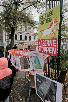 Protest Against Landscape Destruction Aachen, October 23, 2026 Protest Rally: Save Eselsweg; Stop the Barracks Expansion The protest is not directed against the German Armed Forces, but against the planned expansion of the barracks at an unsuitable location within the Beverau Landscape Conservation Area, one of the co