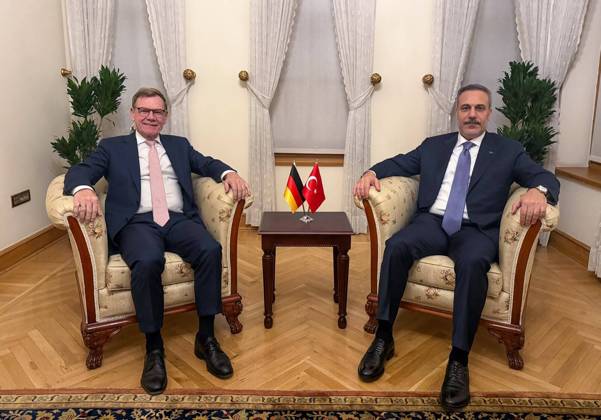 Turkish Foreign Minister Fidan meets German counterpart Wadephul in Istanbul ISTANBUL, TURKIYE - OCTOBER 23: (----EDITORIAL USE ONLY - MANDATORY CREDIT - TURKISH FOREIGN MINISTRY HANDOUT - NO MARKETING NO ADVERTISING CAMPAIGNS - DISTRIBUTED AS A SERVICE TO CLIENTS----) Turkish Foreign Minister Hakan Fidan meets with German Federal Foreign Minister Johann David Wadephul on the sidelines of the R4+E3 meeting, held with the participation of Italy, in Istanbul, Turkiye, on October 23, 2026. Turkish Foreign Ministry Handout Anadolu Istanbul Turkey. Editorial use only. Please get in touch for any other usage.  Copyright: x2026xAnadoluxTurkishxForeignxMinistryx xHandoutx