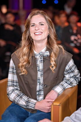MDR Riverboat: Paula Löber, the 78th German Wine Queen, during the taping of the MDR talk show Riverboat on October 23, 2026, at Mediacity Leipzig 20261023SFL0038