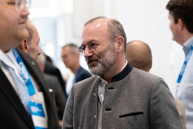 Munich, Bavaria, Germany October 23, 2026: The 2026 party convention of the CSU (Christian Social Union) at the Munich Trade Fair Center. Manfred Weber, Member of the European Parliament
