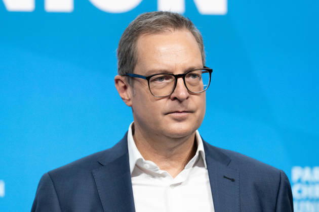 Munich, Bavaria, Germany October 23, 2026: The 2026 Party Convention of the CSU (Christian Social Union) at Messe München. Forum: LOCAL POLITICS, STRONG COMMUNITIES. A BRIGHT FUTURE. CSU Secretary-General Martin Huber (MDL)