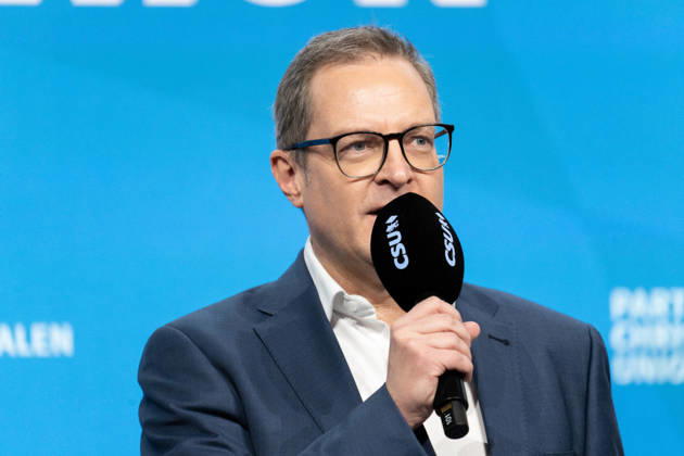 Munich, Bavaria, Germany October 23, 2026: The 2026 Party Convention of the CSU (Christian Social Union) at Messe München. Forum: LOCAL POLITICS, STRONG COMMUNITIES. A BRIGHT FUTURE. CSU Secretary-General Martin Huber (MDL)