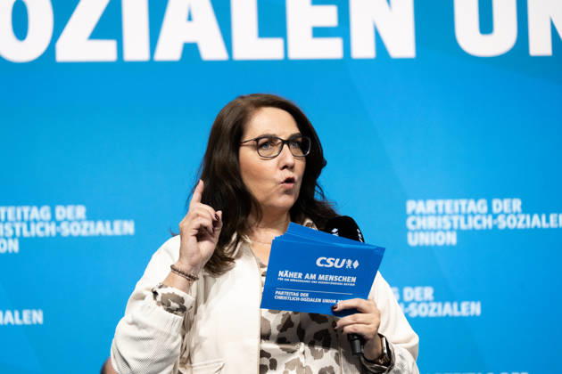 Munich, Bavaria, Germany October 23, 2026: The 2026 Party Convention of the CSU (Christian Social Union) at the Munich Trade Fair Center. Forum: LOCAL POLITICS, STRONG COMMUNITIES. A BRIGHT FUTURE. Tanja Schorer-Dremel (Member of the State Parliament)