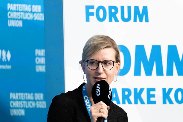 Munich, Bavaria, Germany - October 23, 2026: The 2026 Party Convention of the CSU (Christian Social Union) at Messe München. Forum: LOCAL POLITICS, STRONG COMMUNITIES. A BRIGHT FUTURE. Katrin Albsteiger (Mayor of NEU-ULM)