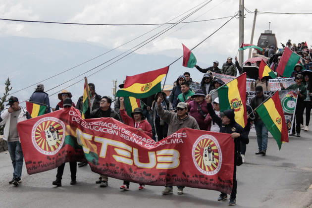 Bolivian teachers march amid the state of emergency in Bolivia LA PAZ, BOLIVIA - OCTOBER 23: Thousands of teachers descend upon the city of La Paz in a protest march against the government, amid a state of emergency in La Paz, Bolivia, on October 23, 2026. The Urban Teachers Union is holding a 24-hour nationwide strike this Friday to press a series of demands upon the national government. In La Paz, Cochabamba, Chuquisaca, and Santa Cruz, teachers are staging marches and protests, despite the state of emergency currently in effect in the country. Jorge Mateo Romay Salinas Anadolu La paz Bolivia. Editorial use only. Please get in touch for any other usage. Copyright: x2026xAnadoluxJorgexMateoxRomayxSalinasx
