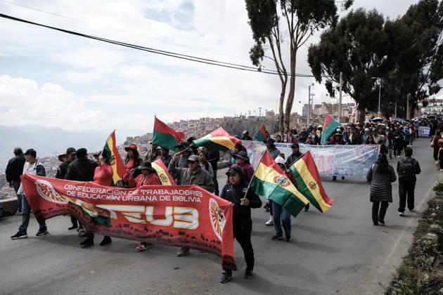 Bolivian teachers march amid the state of emergency in Bolivia LA PAZ, BOLIVIA - OCTOBER 23: Thousands of teachers descend upon the city of La Paz in a protest march against the government, amid a state of emergency in La Paz, Bolivia, on October 23, 2026. The Urban Teachers Union is holding a 24-hour nationwide strike this Friday to press a series of demands upon the national government. In La Paz, Cochabamba, Chuquisaca, and Santa Cruz, teachers are staging marches and protests, despite the state of emergency currently in effect in the country. Jorge Mateo Romay Salinas Anadolu La paz Bolivia. Editorial use only. Please get in touch for any other usage. Copyright: x2026xAnadoluxJorgexMateoxRomayxSalinasx