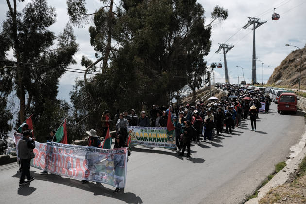 Bolivian teachers march amid the state of emergency in Bolivia LA PAZ, BOLIVIA - OCTOBER 23: Thousands of teachers descend upon the city of La Paz in a protest march against the government, amid a state of emergency in La Paz, Bolivia, on October 23, 2026. The Urban Teachers Union is holding a 24-hour nationwide strike this Friday to press a series of demands upon the national government. In La Paz, Cochabamba, Chuquisaca, and Santa Cruz, teachers are staging marches and protests, despite the state of emergency currently in effect in the country. Jorge Mateo Romay Salinas Anadolu La paz Bolivia. Editorial use only. Please get in touch for any other usage. Copyright: x2026xAnadoluxJorgexMateoxRomayxSalinasx