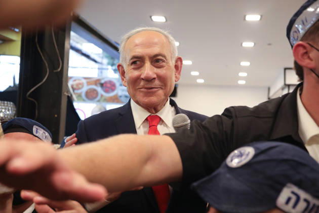 (261023) -- TEL AVIV, Oct. 23, 2026 -- Israeli Prime Minister and Likud party leader Benjamin Netanyahu visits the Hatikva Market in Tel Aviv as part of his election campaign, Oct. 22, 2026. The general elections for Israel s Knesset, the country s parliament, will be held on Oct. 27. ( via Xinhua) ISRAEL-TEL AVIV-ELECTIONS-CAMPAIGN GideonxMarkowicz JINI 