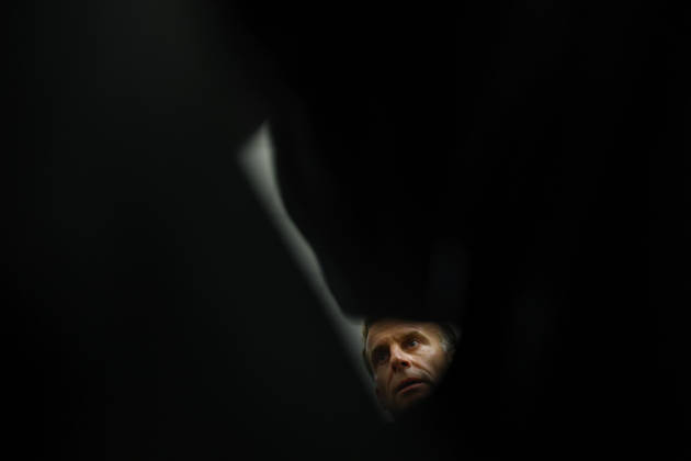 French President Macron in Trappes After Deadly Shooting - France French President Emmanuel Macron talks to journalists after a meeting with officials, community members and rescue forces at the town hall after a drive-by shooting during which a person was killed and at least four others were wounded including a 12-year-old girl, in Trappes, in the Yvelines department, near Paris, France, October 23, 2026. Photo by Hannah McKay Pool ABACAPRESS.COM Trappes France  Copyright: xMcKayxHannah Pool ABACAx