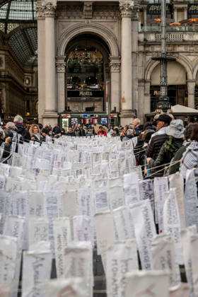 October 23, 2026, Milan, Mi, Italy: Pro-Palestinian associations protest with a flashmob to demand the release of Palestinian prisoners in Italian and Israeli jails in Piazza Duomo, Milan, on October 23, 2026. Milan Italy  - ZUMAa289 20261023_zia_a289_485 Copyright: xNicolaxMarfisi xAgfx