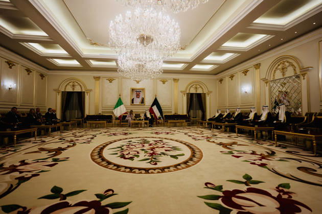 October 23, 2026, Kuwait City, Rome, Kuwait: Prime Minister Giorgia Meloni meets with the Emir of Kuwait, Sheikh Misha al Al-Ahmad Al-Jaber Al-Sabah, in Kuwait City. October 23, 2026 Kuwait City Kuwait  - ZUMAa289 20261023_zia_a289_523 Copyright: xUfficioxStampax xAgfx