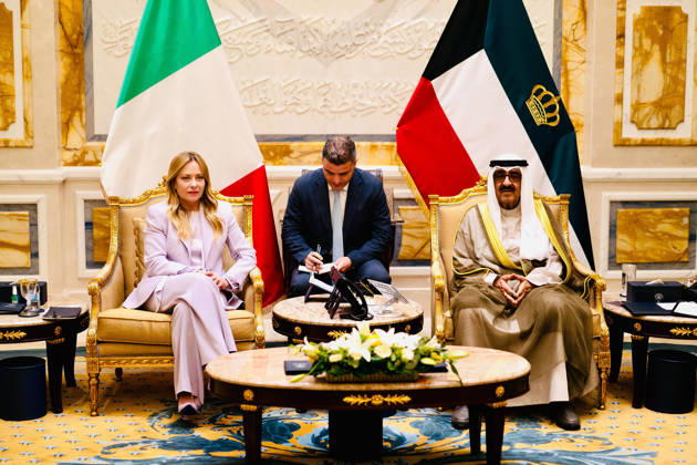 October 23, 2026, Kuwait City, Rome, Kuwait: Prime Minister Giorgia Meloni meets with the Emir of Kuwait, Sheikh Misha al Al-Ahmad Al-Jaber Al-Sabah, in Kuwait City. October 23, 2026 Kuwait City Kuwait  - ZUMAa289 20261023_zia_a289_524 Copyright: xUfficioxStampax xAgfx