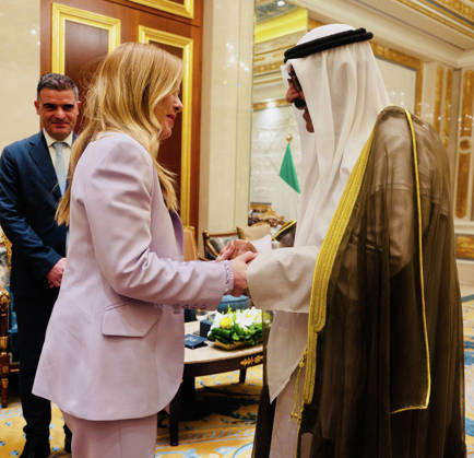 October 23, 2026, Kuwait City, Rome, Kuwait: Prime Minister Giorgia Meloni meets with the Emir of Kuwait, Sheikh Misha al Al-Ahmad Al-Jaber Al-Sabah, in Kuwait City. October 23, 2026 Kuwait City Kuwait  - ZUMAa289 20261023_zia_a289_535 Copyright: xUfficioxStampax xAgfx