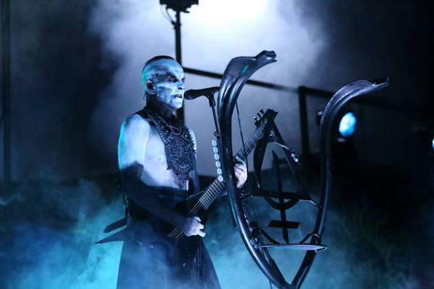 Adam Michal Nergal Darski of the band Behemoth at a concert at the Columbiahalle in Berlin, October 23, 2026 Behemoth Dimmu Borgir Concert Berlin