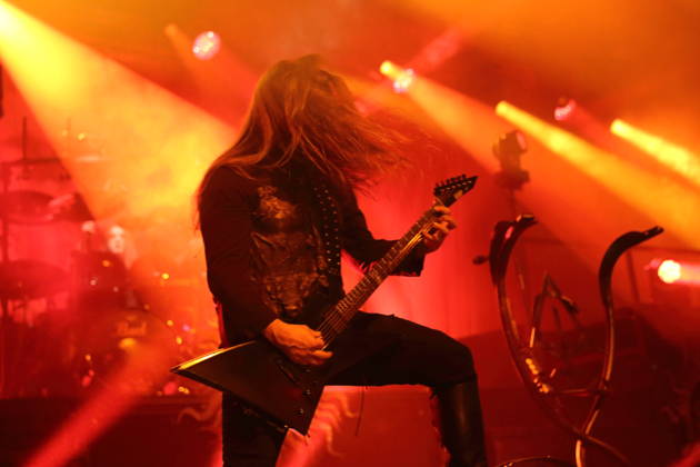 Patryk Dominik Seth Sztyber of the band Behemoth at a concert at the Columbiahalle in Berlin, October 23, 2026 Behemoth Dimmu Borgir Concert Berlin