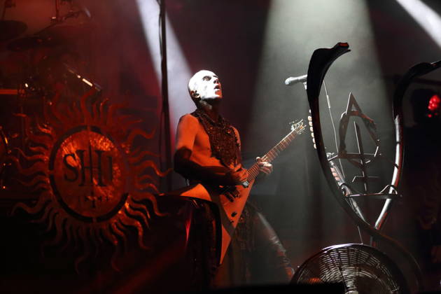 Adam Michal Nergal Darski of the band Behemoth at a concert at the Columbiahalle in Berlin, October 23, 2026 Behemoth Dimmu Borgir Concert Berlin