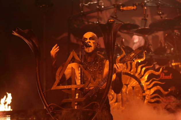 Adam Michal Nergal Darski of the band Behemoth at a concert at the Columbiahalle in Berlin, October 23, 2026 Behemoth Dimmu Borgir Concert Berlin