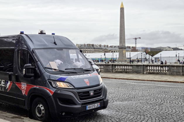 FRANCE, PARIS - OCTOBER 24, 2026: A police vehicle is seen at the Place de la Concorde. Security measures have been tightened in the French capital as mass protests involving trade unions and university students are expected. Dmitry Orlov TASS  99860455