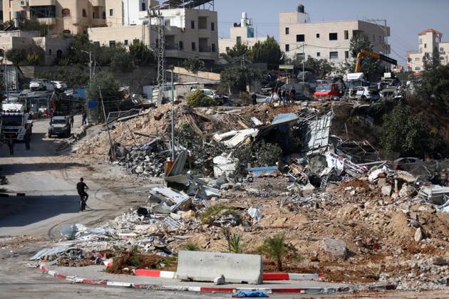 Palestinian homes in the ??Hebron destroyed following a clash at a checkpoint HEBRON, WEST BANK, PALESTINE - OCTOBER 24: A general view of the rubble of Palestinian homes and structures demolished by Israeli army heavy machinery in the Farsh Al Hawa area of Hebron, West Bank, Palestine on Saturday, October 24, 2026. The demolitions followed a deadly shootout at the local checkpoint involving two Palestinians and two Israeli soldiers, leading to a total lockdown of Hebron and surrounding communities. Wisam Hashlamoun Anadolu Hebron West Bank. Editorial use only. Please get in touch for any other usage.  Copyright: x2026xAnadoluxWisamxHashlamounx