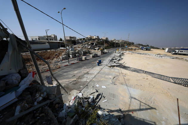 Palestinian homes in the ??Hebron destroyed following a clash at a checkpoint HEBRON, WEST BANK, PALESTINE - OCTOBER 24: A general view of the rubble of Palestinian homes and structures demolished by Israeli army heavy machinery in the Farsh Al Hawa area of Hebron, West Bank, Palestine on Saturday, October 24, 2026. The demolitions followed a deadly shootout at the local checkpoint involving two Palestinians and two Israeli soldiers, leading to a total lockdown of Hebron and surrounding communities. Wisam Hashlamoun Anadolu Hebron West Bank. Editorial use only. Please get in touch for any other usage.  Copyright: x2026xAnadoluxWisamxHashlamounx