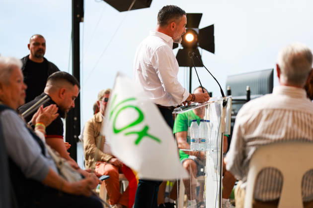 Abascal Holds a Public Event in Palma Vox President Santiago Abascal during a public event as part of the pre-campaign for the general election on November 29, at La Seu de Mallorca, on October 24, 2026, in Palma de Mallorca, Mallorca, Balearic Islands, Spain. Abascal is the first leader of one of the major parties running in the general election to have announced public events in the Balearic Islands. OCTOBER 24, 2026. Tomàs Moyà. Palma de Mallorca, Mallorca, Isl. Palma de Mallorca, Mallorca, Spain Copyright: xTomà sxMoyà x 7866217
