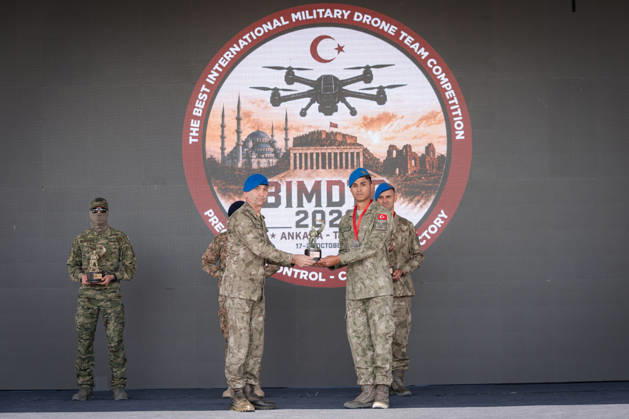Best International Military Drone Team Competition in Ankara ANKARA, TURKIYE - OCTOBER 24: Award ceremony takes place on the distinguished observer day of the Best International Military Drone Team Competition (BIMDTC-2026), organized by the Turkish Land Forces Command, at Martyr Army Pilot First Lieutenant Gurcan Ulucan Square in Sincan Temelli, in Ankara, Turkiye on October 24, 2026. Ahmet Serdar Eser Anadolu Ankara Turkey. Editorial use only. Please get in touch for any other usage.  Copyright: x2026xAnadoluxAhmetxSerdarxEserx