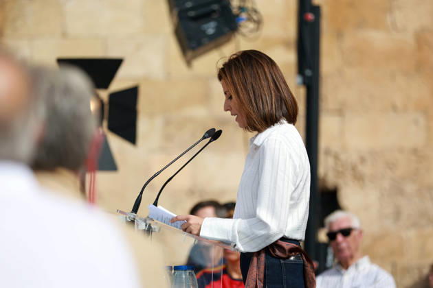 Abascal Holds a Public Rally in Palma Vox’s candidate for the Congress of Deputies representing the Balearic Islands, Maribel Cerezo, during a Vox public rally as part of the pre-campaign for the general election on November 29, at La Seu de Mallorca, on October 24, 2026, in Palma de Mallorca, Mallorca, Balearic Islands, Spain. Abascal is the first leader of one of the major parties running in the general election to have announced public events in the Balearic Islands. OCTOBER 24, 2026. Tomàs Moyà. Palma de Mallorca, Mallorca, Isl. Palma de Mallorca, Mallorca, Spain Copyright: xTomà sxMoyà x 7866496