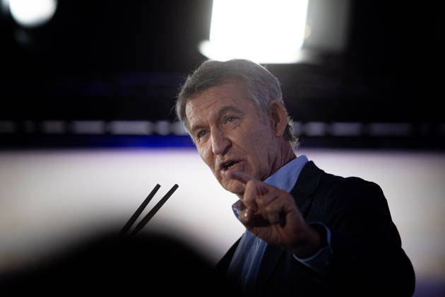 Feijóo and Rueda Participate in a Pre-Campaign Event in Vigo Alberto Núnez Feijóo, president of the Popular Party, during a public event as part of the pre-campaign for the general election on November 29, at the Estación Marítima on October 24, 2026, in Vigo, Pontevedra, Galicia, Spain. The event served to present the candidates endorsed by the Galician PP for the general election on November 29, 2026. October 24, 2026, Adriá, Vigo, Pontevedra, Galicia, Vigo, Pontevedra, Galicia, Spain  Copyright: xAdrianxIragox 7866549