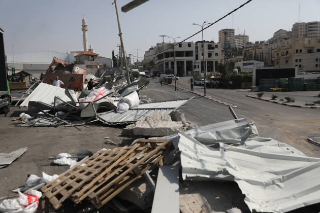 Palestinian Commercial Properties Damaged During Israeli Military Operation in Hebron A view shows damage to Palestinian commercial properties near a checkpoint where a shooting attack took place in the West Bank city of Hebron, on October 24, 2026. The damage occurred during an Israeli military operation launched in the area following the attack. Photo by Mamoun Wazwaz apaimages Hebron West Bank Palestinian Territory 241026_Hebron_MW_04(13) Copyright: xapaimagesxMamounxWazwazx xapaimagesx