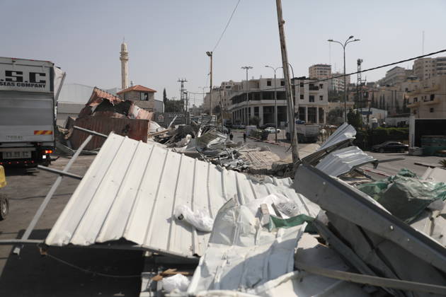 Palestinian Commercial Properties Damaged During Israeli Military Operation in Hebron A view shows damage to Palestinian commercial properties near a checkpoint where a shooting attack took place in the West Bank city of Hebron, on October 24, 2026. The damage occurred during an Israeli military operation launched in the area following the attack. Photo by Mamoun Wazwaz apaimages Hebron West Bank Palestinian Territory 241026_Hebron_MW_04(10) Copyright: xapaimagesxMamounxWazwazx xapaimagesx