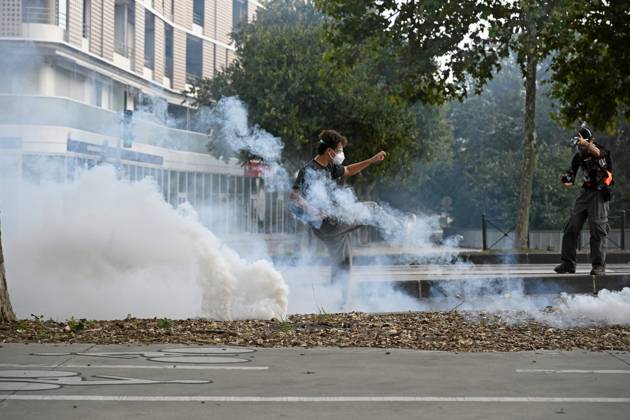 PROTESTS ON OCTOBER 24 PHOTOPQR LE MIDI LIBRE JEAN MICHEL MART MONTPELLIER 10 24 2026 MONTPELLIER, OCTOBER 24, 2026 PROTEST BANNED IN FRONT OF THE ZUCC BRIDGEARELLI France Oct. 24, 2026 Another day of protests this Saturday, and amid fears of renewed violence and looting, restrictions on freedom of movement and assembly have multiplied, drawing sharp criticism from civil liberties groups MONTPELLIER HERAULT France  Copyright: xPHOTOPQR LExMIDIxLIBRE MAXPPPxJEAN-MICHELxMARTx 20261024MDL7136 20261024MDL7136