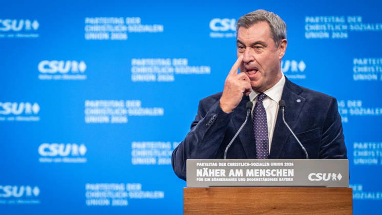 Markus Söder, CSU Party Chairman and Minister-President of Bavaria, at the CSU Party Convention in Munich, Munich, Bavaria, Germany, Munich Trade Fair Grounds