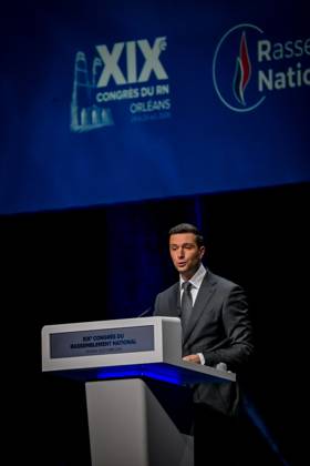 RN CONGRESS IN ORLEANS Quentin Reix PHOTOPQR ECHO REPUBLICAIN October 24, 2026 19th Congress of the National Rally Jordan Bardella Jordan Bardella Orleans October 24, 2026 Photo by Quentin Reix RN NATIONAL RALLY Rassemblement National President Jordan Bardella delivers a speech to the Congress of the far-right party Rassemblement National (RN) at the Co’Met venue in Orléans, central France, October 24, 2026, France  Copyright: xPHOTOPQR ECHOxREPUBLICAIN MAXPPPxQuentinxreixx 20261024ECH7525 20261024ECH7530
