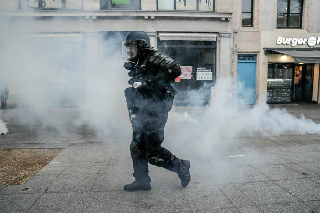Police intervene in demonstrators amid ongoing protests in Nancy NANCY, FRANCE - OCTOBER 24: Police clash with protesters with water cannons and tear gas during a demonstration amid ongoing social and political tensions in Nancy, France, on October 24, 2026. Muhammed Said Tako Anadolu Nancy France. Editorial use only. Please get in touch for any other usage.  Copyright: x2026xAnadoluxMuhammedxSaidxTakox