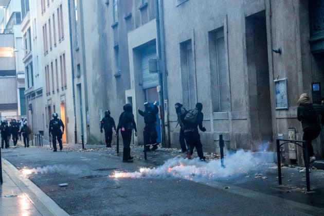 Police intervene in demonstrators amid ongoing protests in Nancy NANCY, FRANCE - OCTOBER 24: Police clash with protesters with water cannons and tear gas during a demonstration amid ongoing social and political tensions in Nancy, France, on October 24, 2026. Muhammed Said Tako Anadolu Nancy France. Editorial use only. Please get in touch for any other usage.  Copyright: x2026xAnadoluxMuhammedxSaidxTakox
