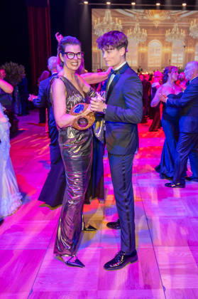 Leipzig: 30th Leipzig Opera Ball at Augustusplatz, October 24, 2026, starting at 5:00 p.m. Leipzig, Augustusplatz, Leipzig Opera, Photographer: EHL Media, Rico Welzel. Pictured: Claudia Eggers, influencer, with Benni BK, influencer. On October 24, 2026, the 31st Leipzig Opera Ball will take place at the Leipzig Opera. Once again, doze Copyright: xEHLxMedia RicoxWelzelx 20261024_opernball-saal-2_7