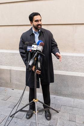 October 24, 2026, Bronx, New York, USA: Mayor Zohran Mamdani speaks to the media after casting his vote on the first day of early voting in general election at polling station at Metropolitan Museum of Art in New York, NY on October 24, 2026. Mayor reveals that he voted for re-election of Governor Kathy Hochul and Yes on all 5 propositions. Bronx USA  - ZUMAr339 20261024_znp_r339_027 Copyright: xLevxRadinx