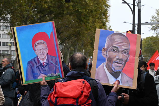 Yellow Vests Protest Act II - Paris Demonstration in favor of purchasing power, the protection of public services, and fiscal and social justice, as part of a nationwide call for mobilisation bringing together former members of the Yellow Vest movement, labor unions, high school and university students. in Paris on October 24, 2026. Photo by Karim Ait Adjedjou ABACAPRESS.COM Paris France  Copyright: xAitxAdjedjouxKarim ABACAx