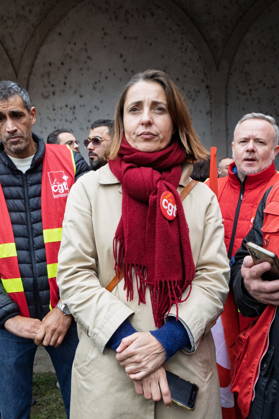 Politics at Demonstration Against French Far-Right Party RN - Orleans Sophie Binet (CGT) attends a rally against racism, fascism and imperialism held in Orléans, Loiret, France on October 24, 2026, in opposition to the National Rally congress. Photo by Pascal Avenet ABACAPRESS.COM Orleans France  Copyright: xAvenetxPascal ABACAx