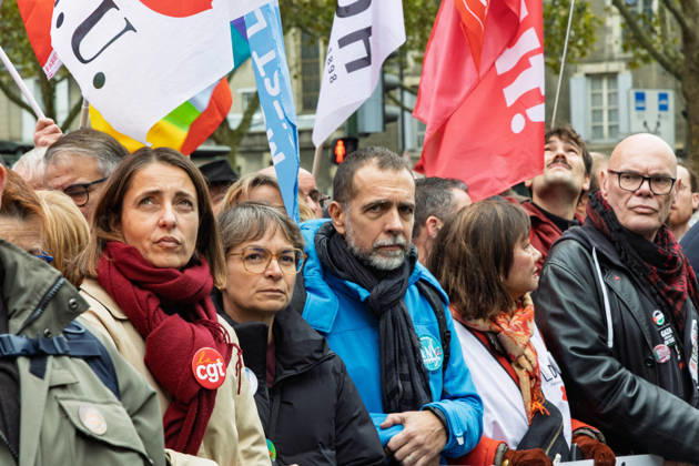 Politics at Demonstration Against French Far-Right Party RN - Orleans Sophie Binet attends a rally against racism, fascism and imperialism held in Orléans, Loiret, France on October 24, 2026, in opposition to the National Rally congress. Photo by Pascal Avenet ABACAPRESS.COM Orleans Loir-et-Cher (41) France  Copyright: xAvenetxPascal ABACAx